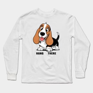 Happy basset hound puppy - playful and energetic vibes Long Sleeve T-Shirt